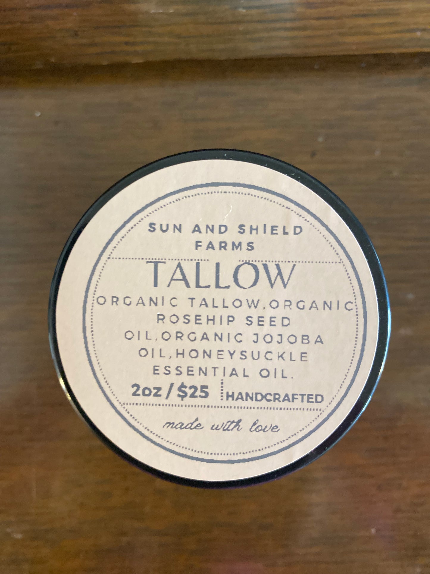 Honeysuckle Organic tallow balm/cream 2oz