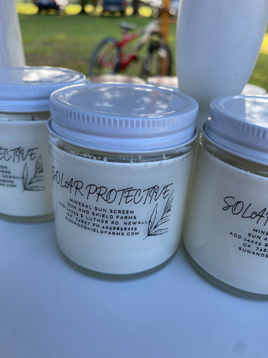 Solar Protective Mineral sunscreen 4oz single jar.